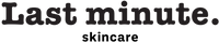 Logo for 'Last minute. skincare' with black text on a white background